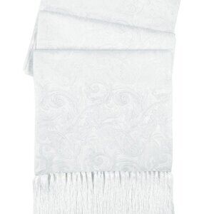 White Tapestry Silk Tuxedo Scarf